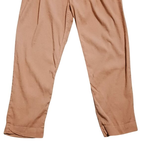 Monrow Pull-on Viscose Linen Ankle Pants Relaxed Fit Pockets XS‎ Clay Orange - Picture 3 of 9
